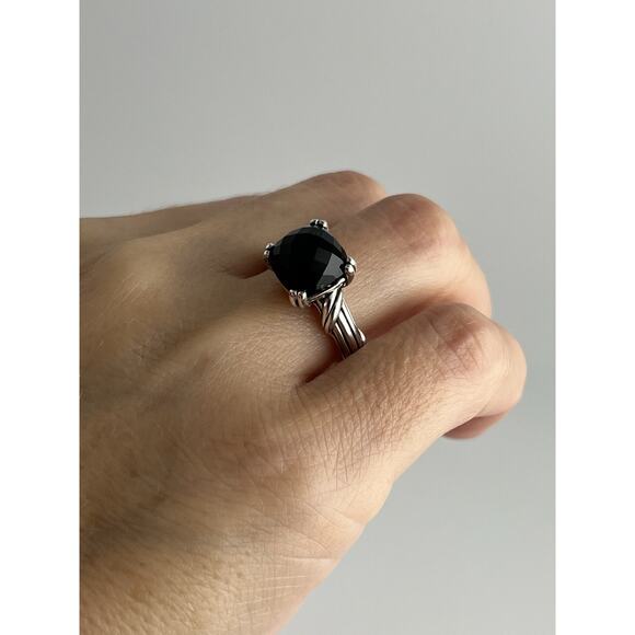 Peter Thomas Roth Onyx (4 ct) Sterling Silver Ring Sz 7 Luxury Designer Elegant - Picture 2 of 14